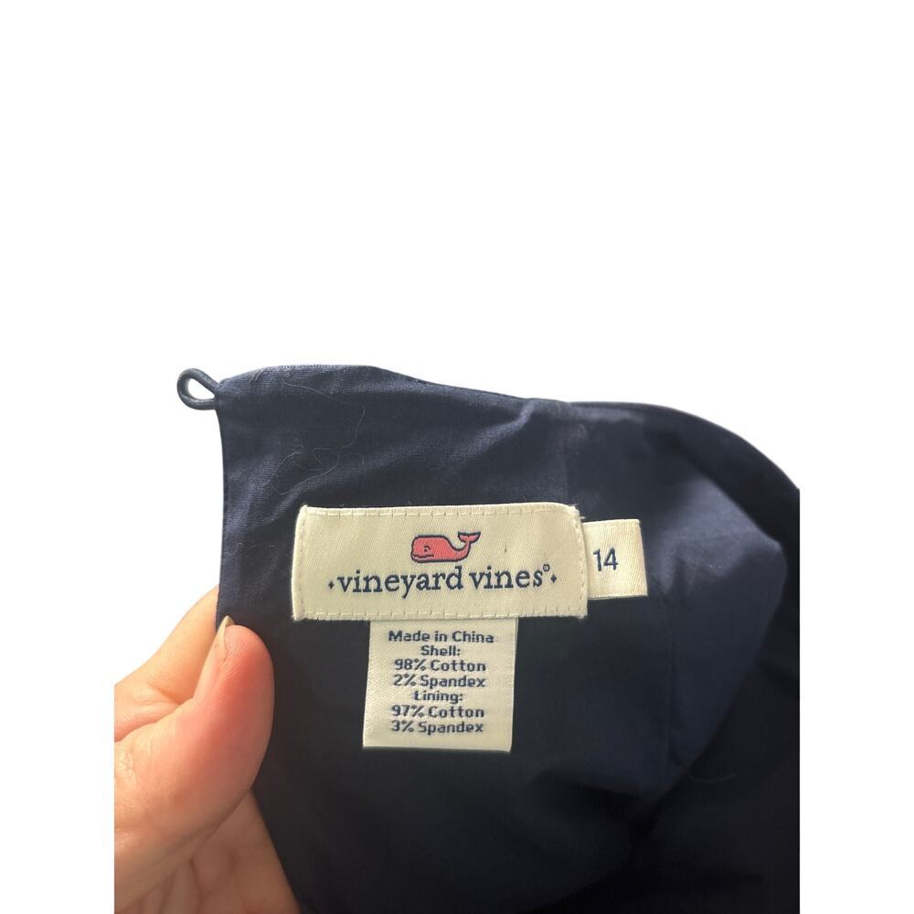 Vineyard Vines Sleeveless Sheath Dress 14 Navy Floral Stripe‎ Cotton Blend - Picture 5 of 5